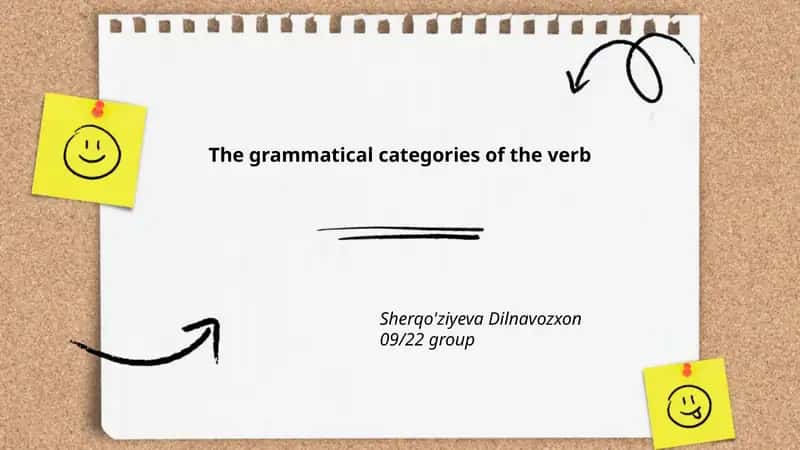 The grammatical categories of the verb