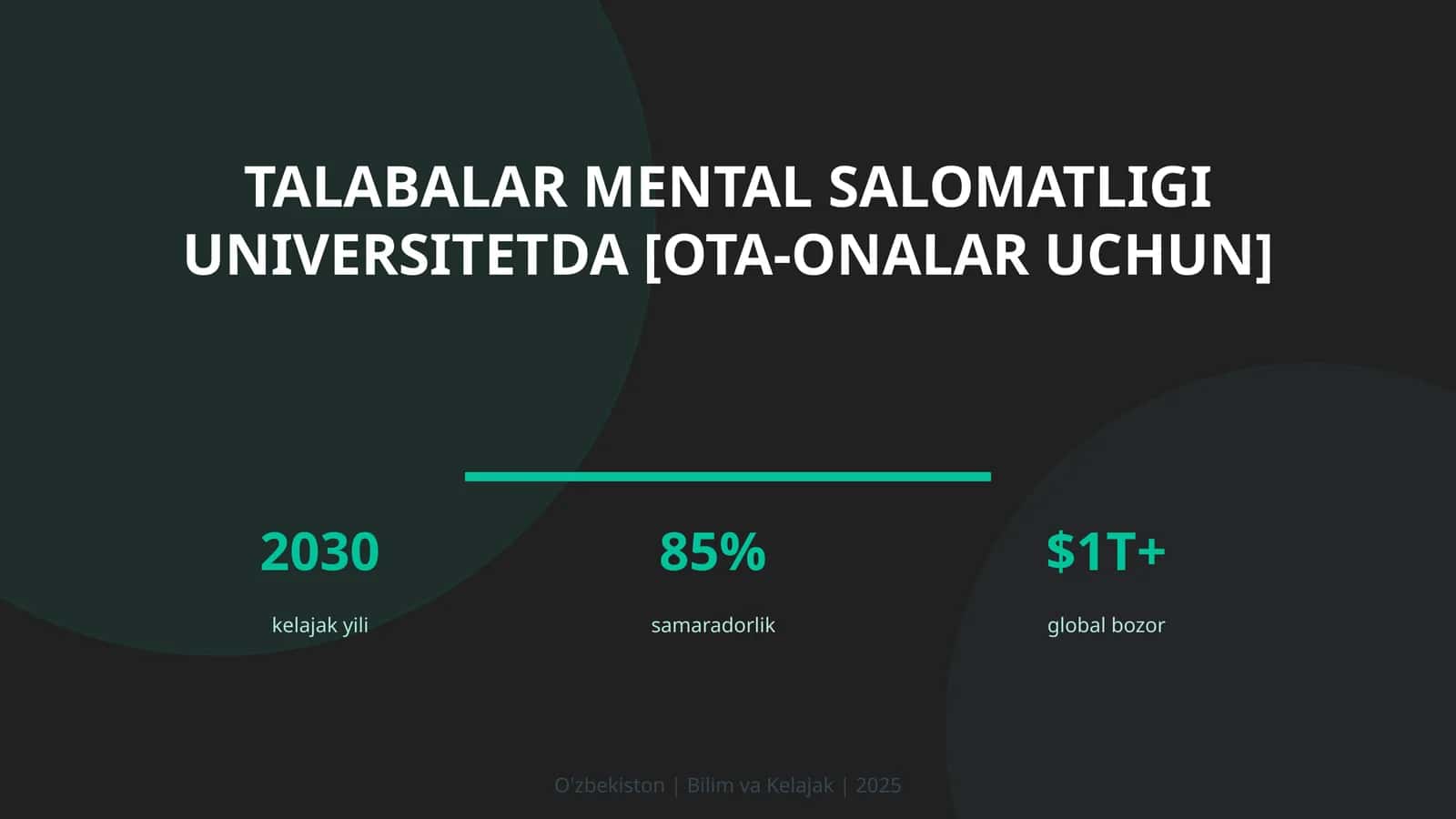 Talabalar mental salomatligi universitetda [ota-onalar uchun]