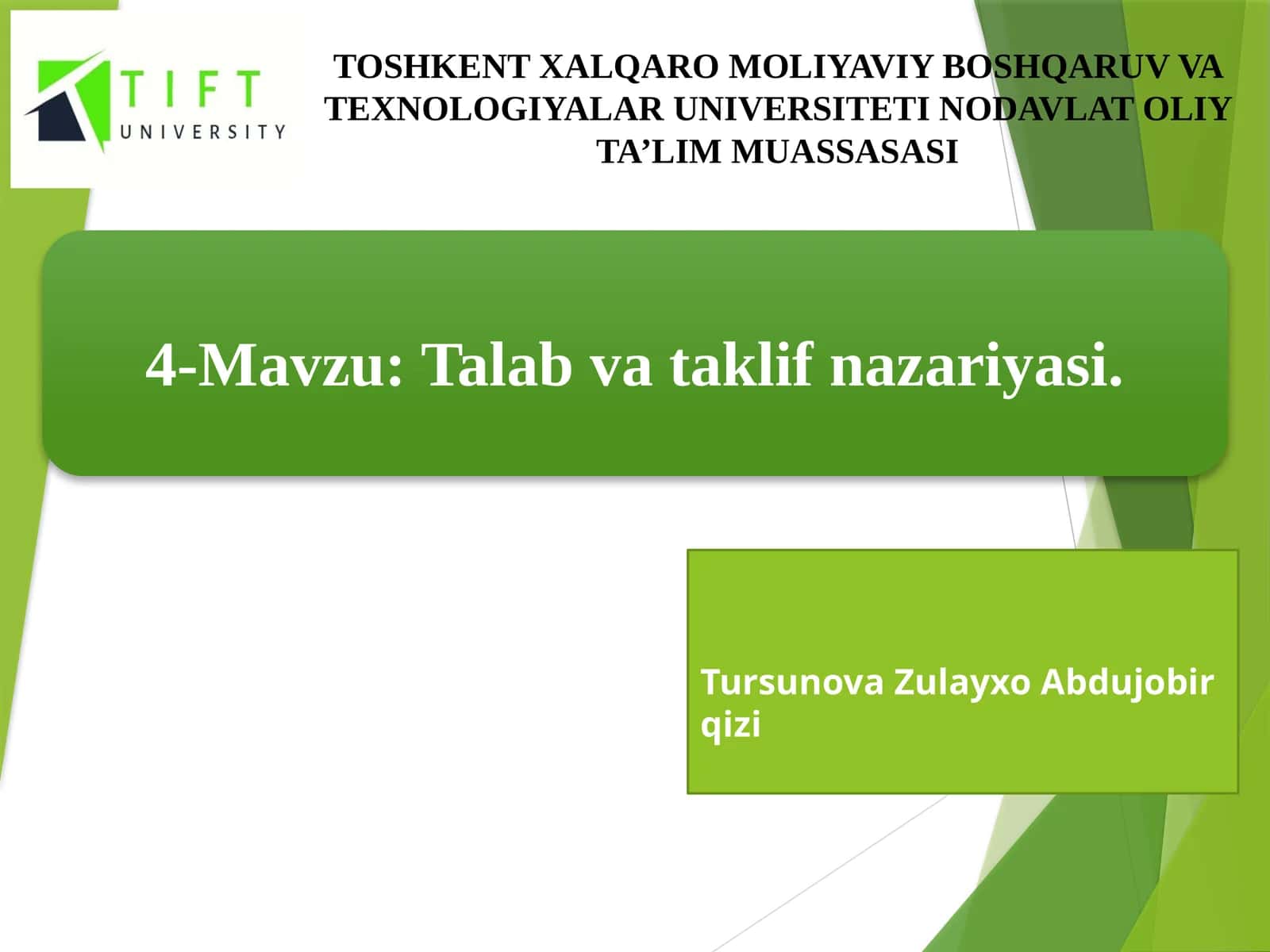Talab va taklif nazariyasi