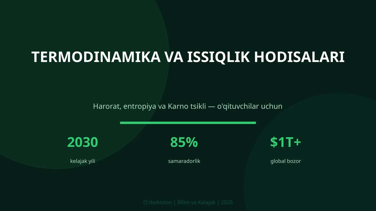 TERMODINAMIKA VA ISSIQLIK HODISALARI