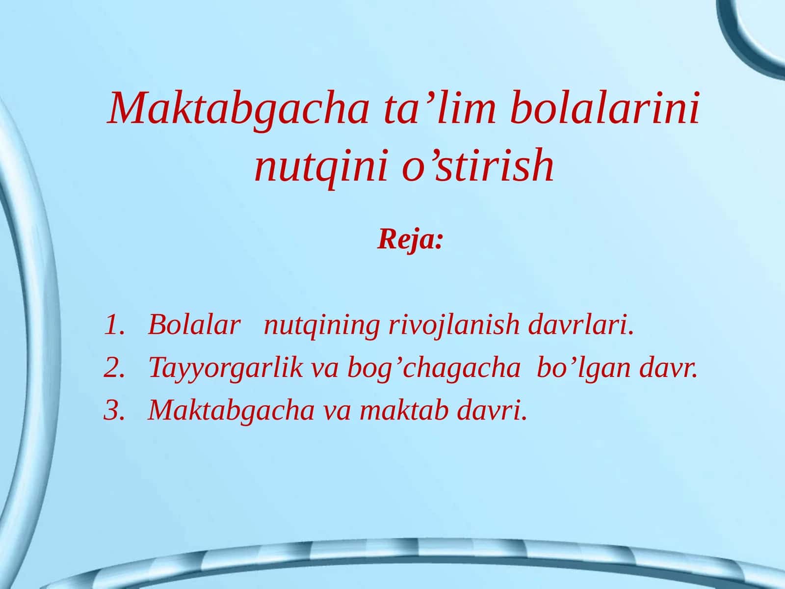 Maktabgacha ta’lim bolalarini nutqini o’stirish