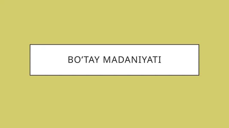 Bo'tay madaniyati