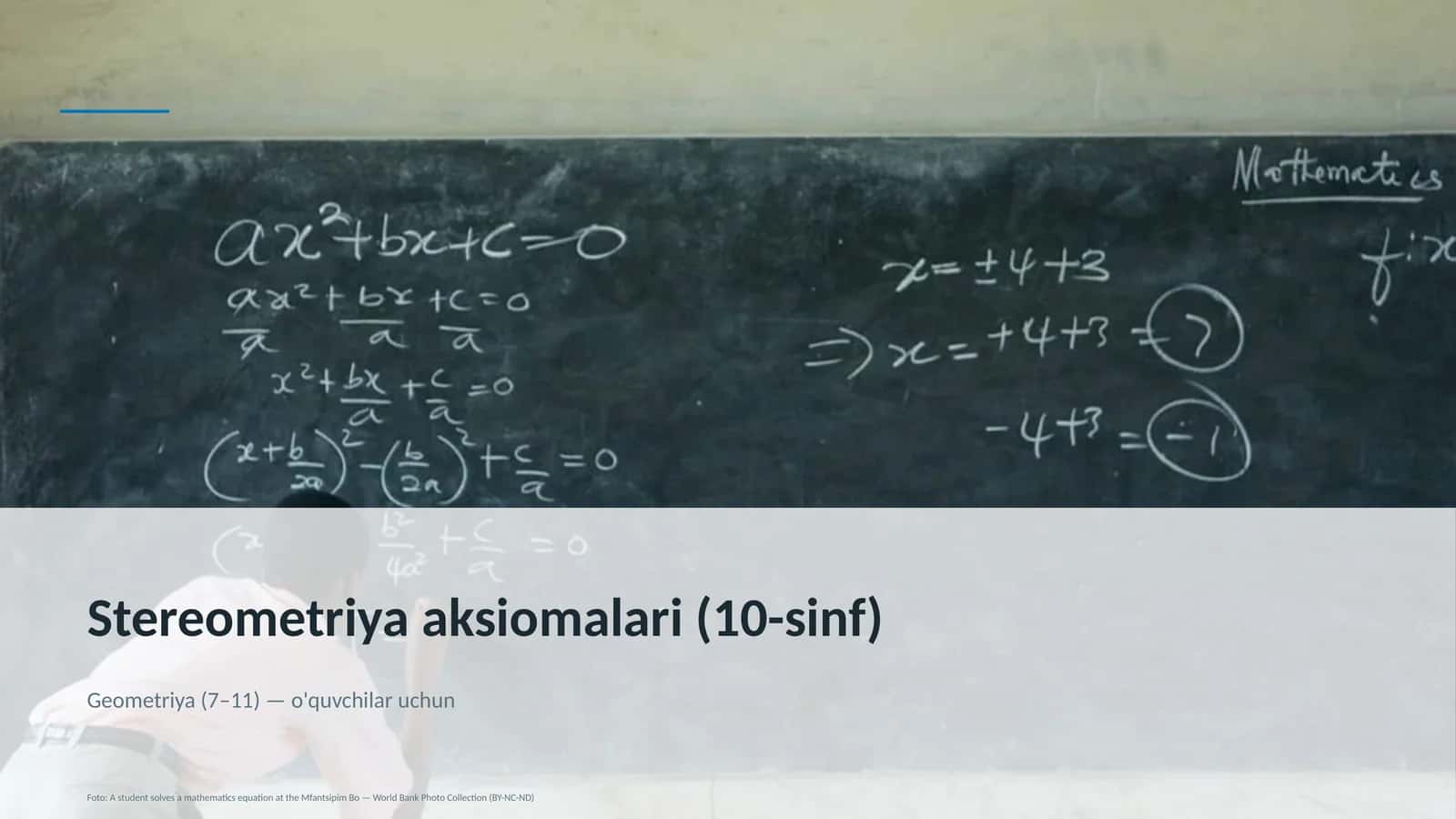 Stereometriya aksiomalari (10-sinf)