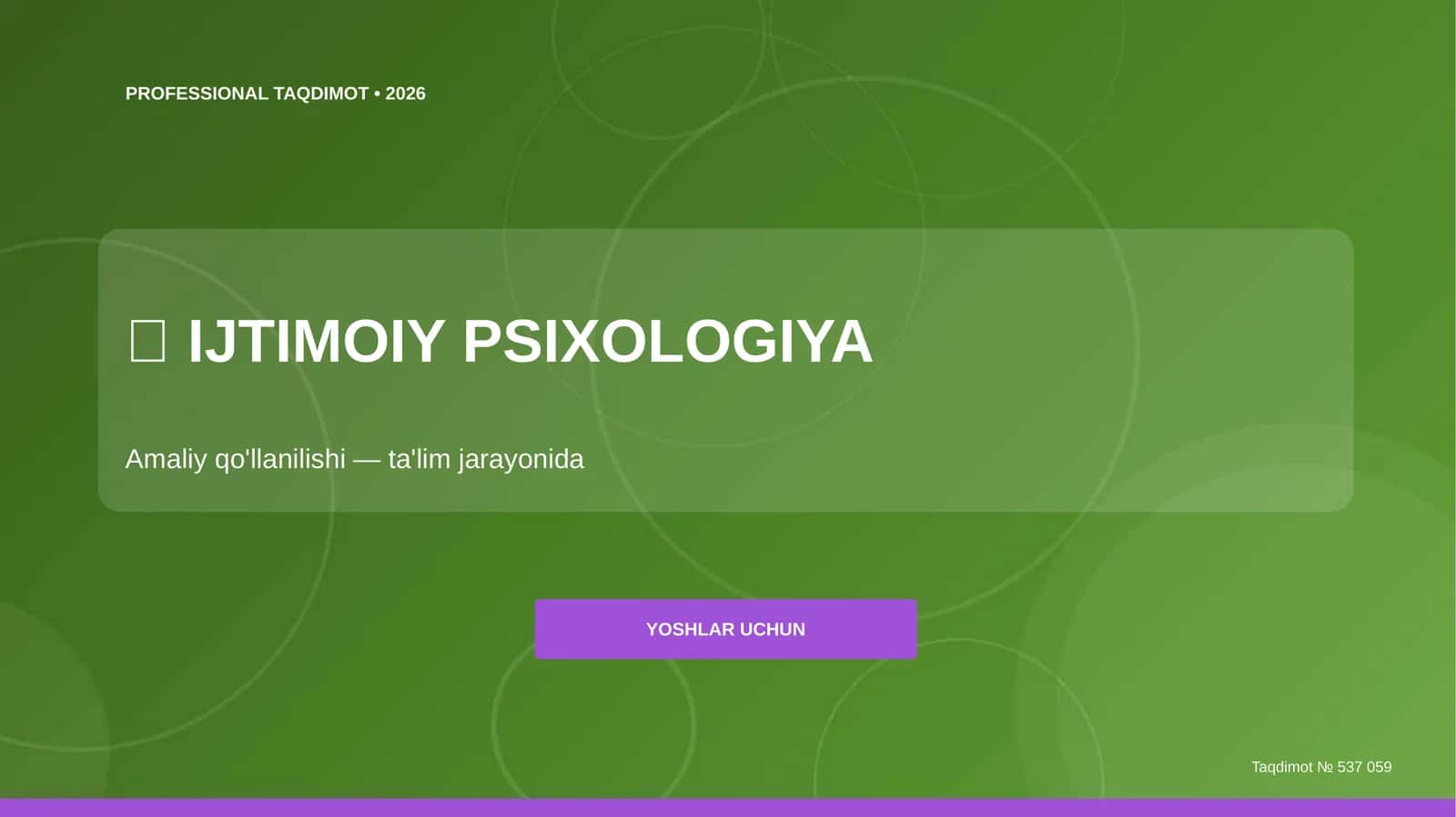 Ijtimoiy Psixologiya Amaliy qo'llanilishi