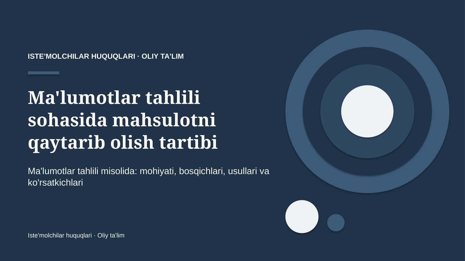 Ma'lumotlar tahlili sohasida mahsulotni qaytarib olish tartibi