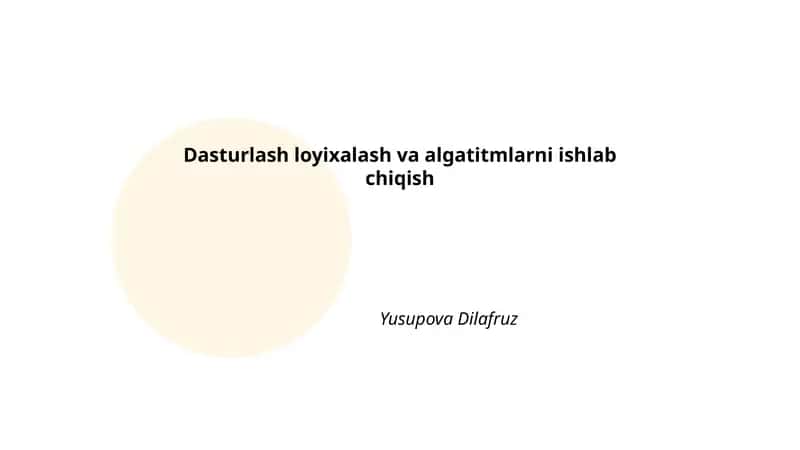 Algoritmlarni tahlil qilish va vaqt-murakkabligi