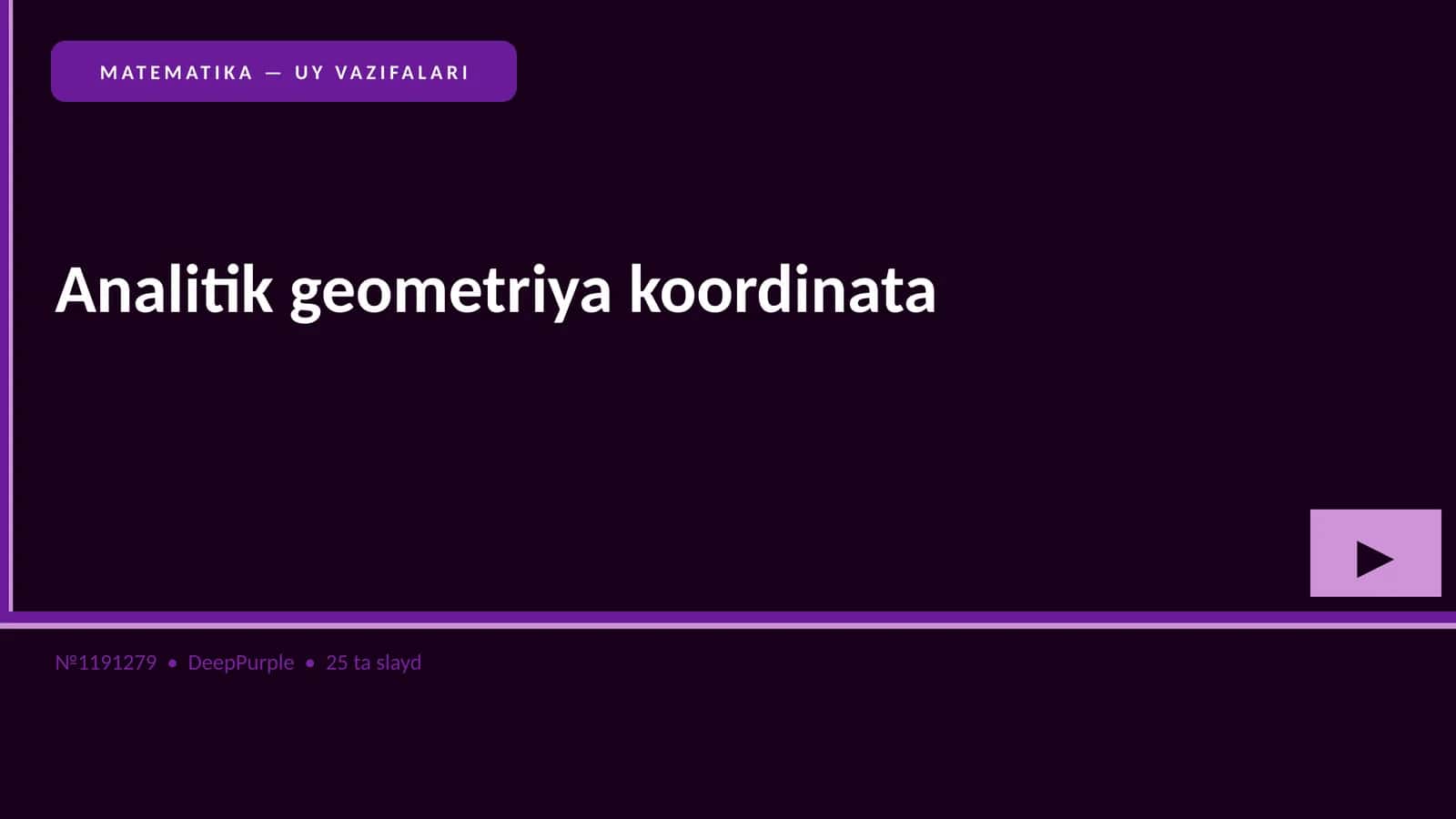 Matematika - Uy vazifalari