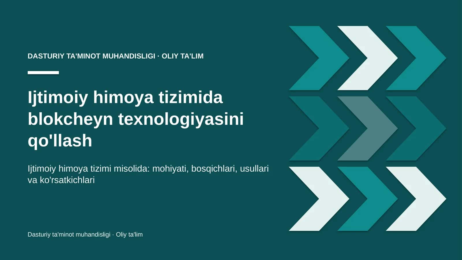Ijtimoiy himoya tizimida blokcheyn texnologiyasini qo'llash