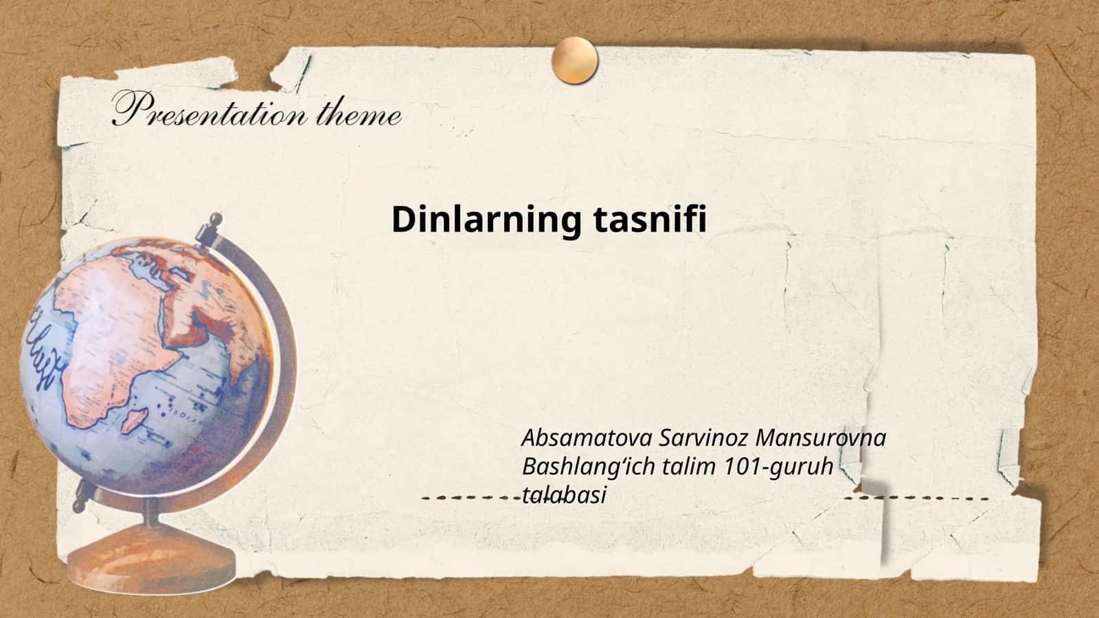 Dinlarning tasnifi