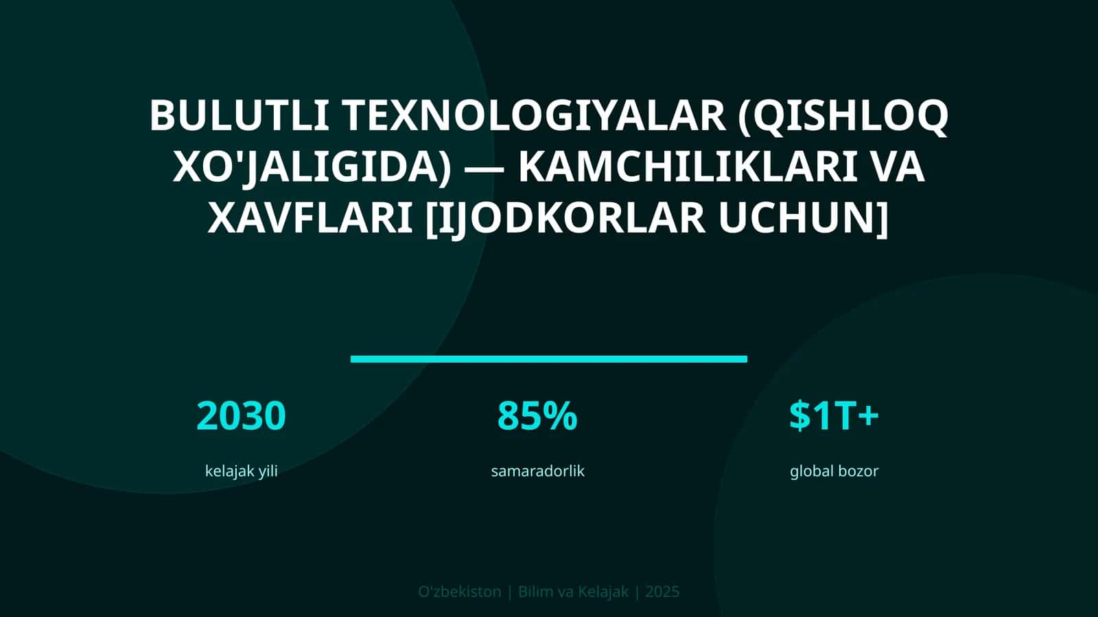 Bulutli Texnologiyalar (Qishloq xo'jaligida) - Kamchiliklari va xavflari [Ijodkorlar uchun]