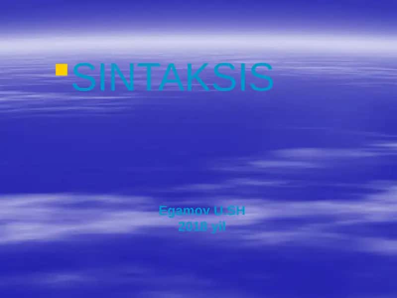 SINTAKSIS