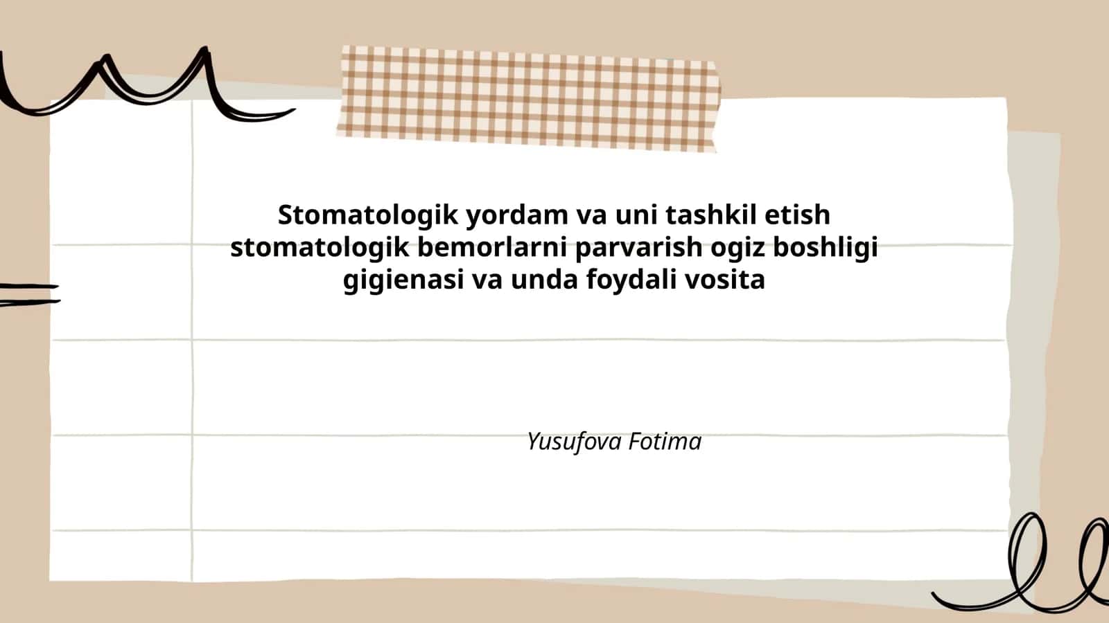 Stomatologik yordam va uni tashkil etish stomatologik bemorlarni parvarish ogiz boshligi gigienasi va unda foydali vosita