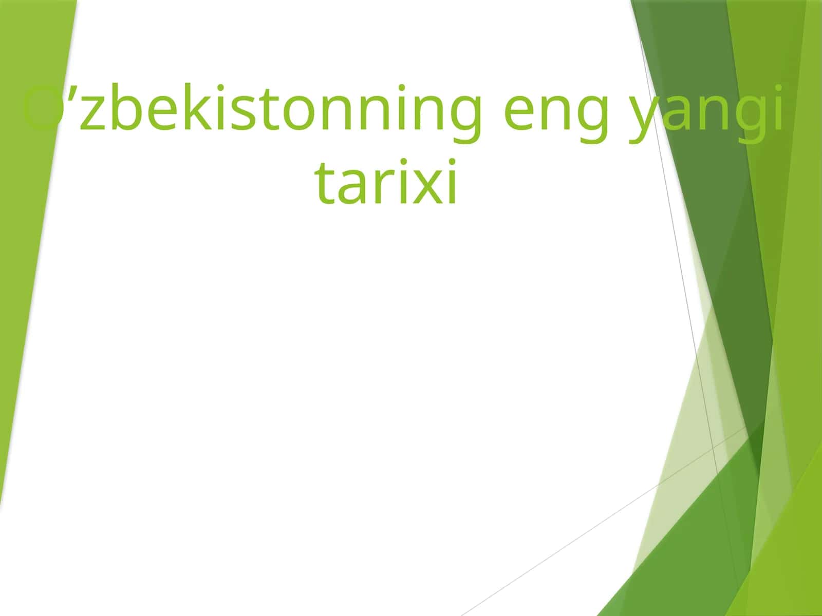 O‘zbekistonning eng yangi tarixi