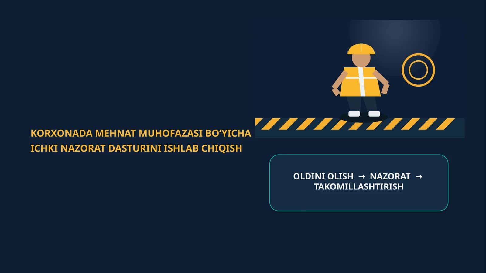 MEHNAT MUHOFAZASI BO‘YICHA ICHKI NAZORAT DASTURI