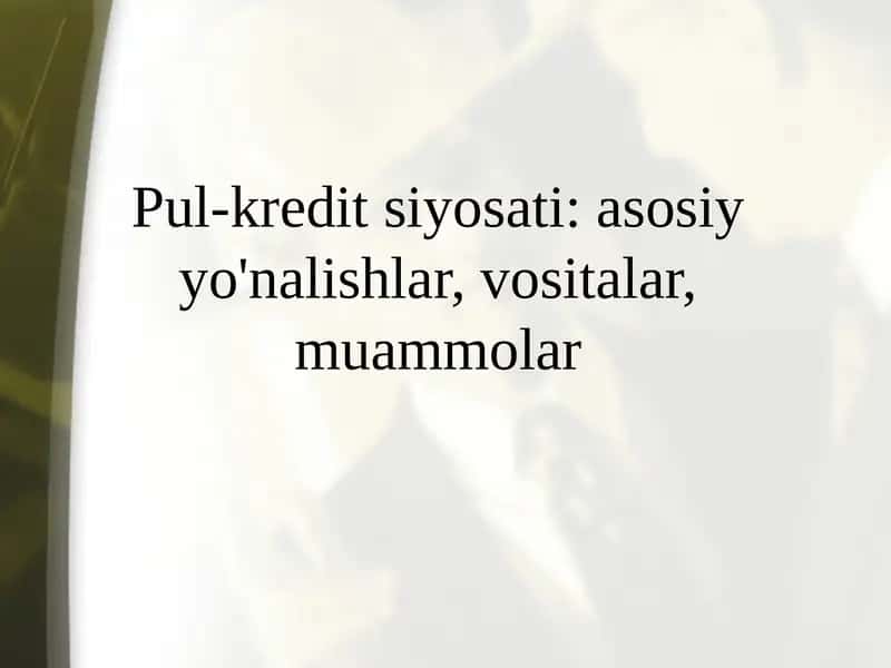 Pul-kredit siyosati