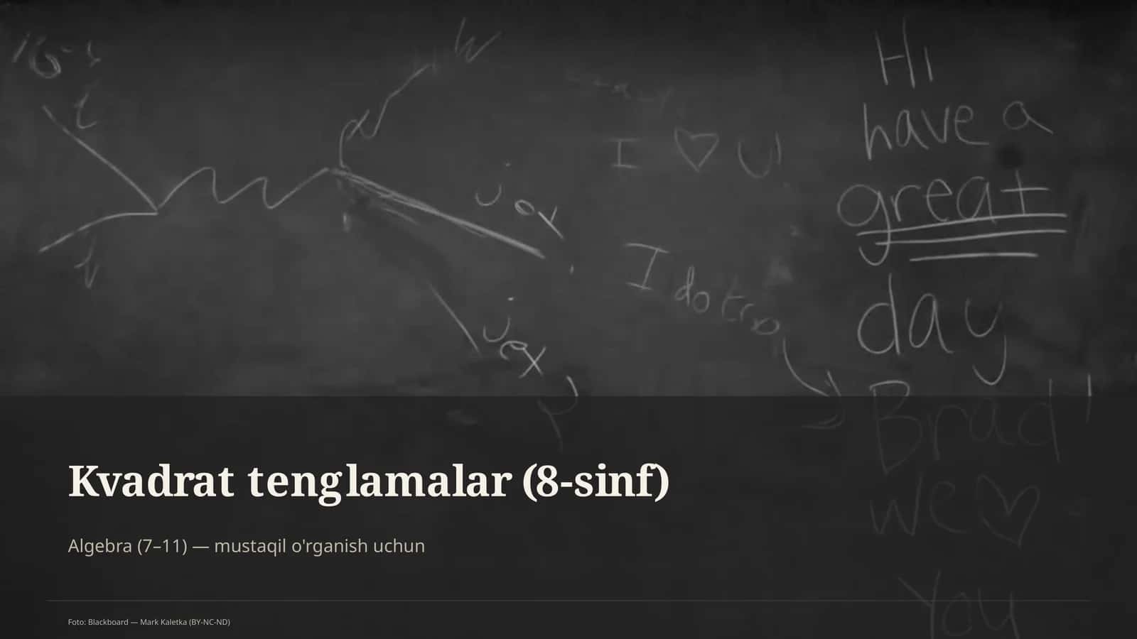Kvadrat tenglamalar (8-sinf)