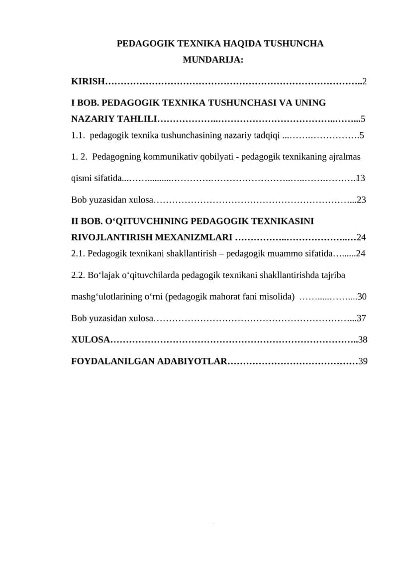 Pedagogik texnika haqida tushuncha.