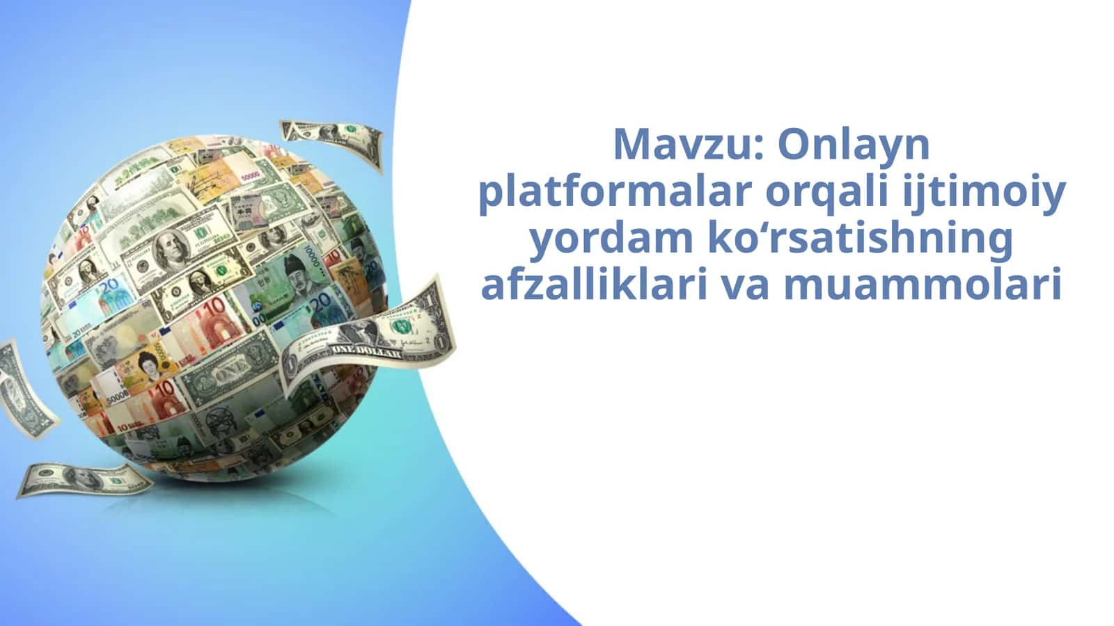 Onlayn platformalar orqali ijtimoiy yordam ko‘rsatishning afzalliklari va muammolari