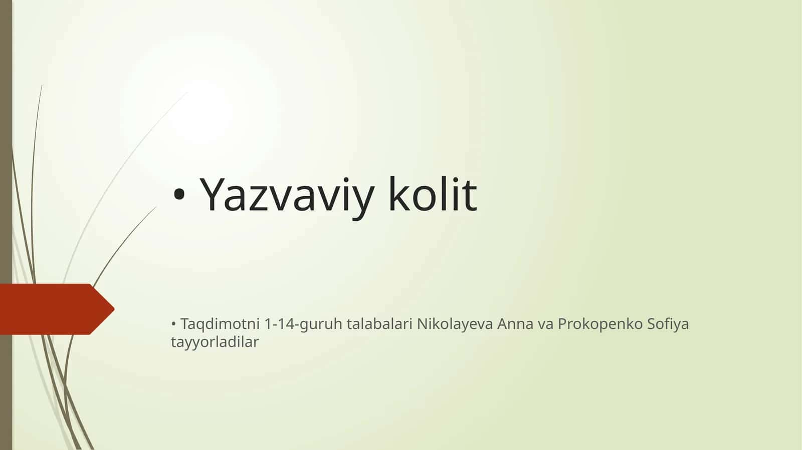 Tibbiyot - Yarali kolit kasalligi