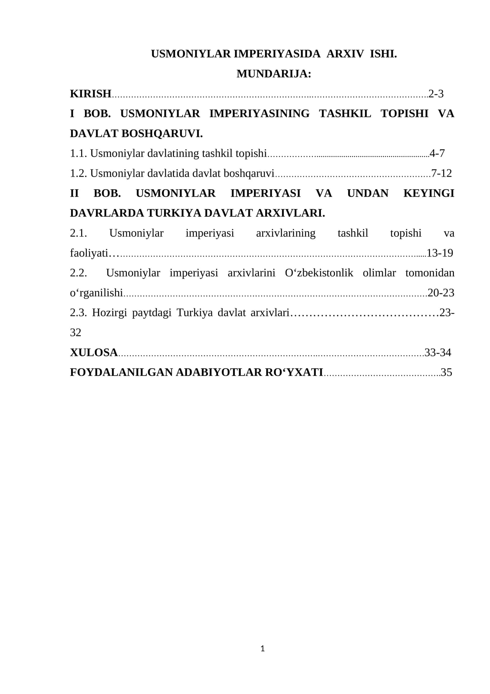 USMONIYLAR IMPERIYASIDA ARXIV ISHI