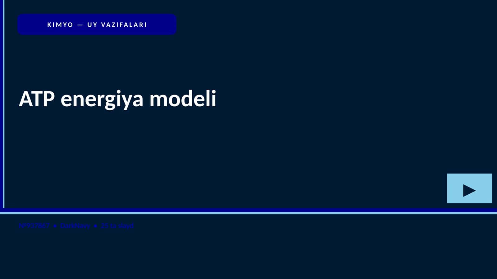 KIMYO — UY VAZIFALARI