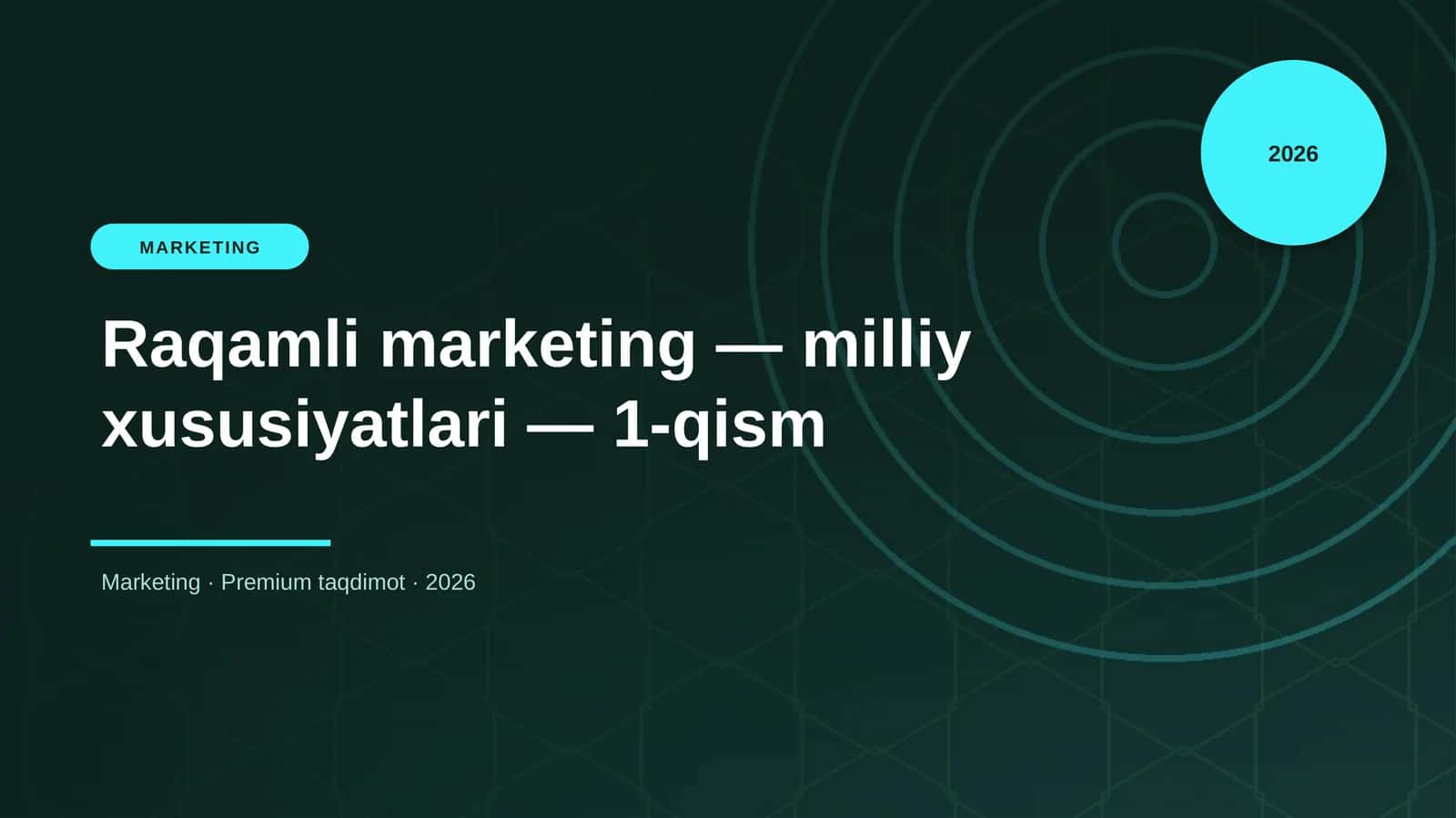 Raqamli marketing — milliy xususiyatlari — 1-qism