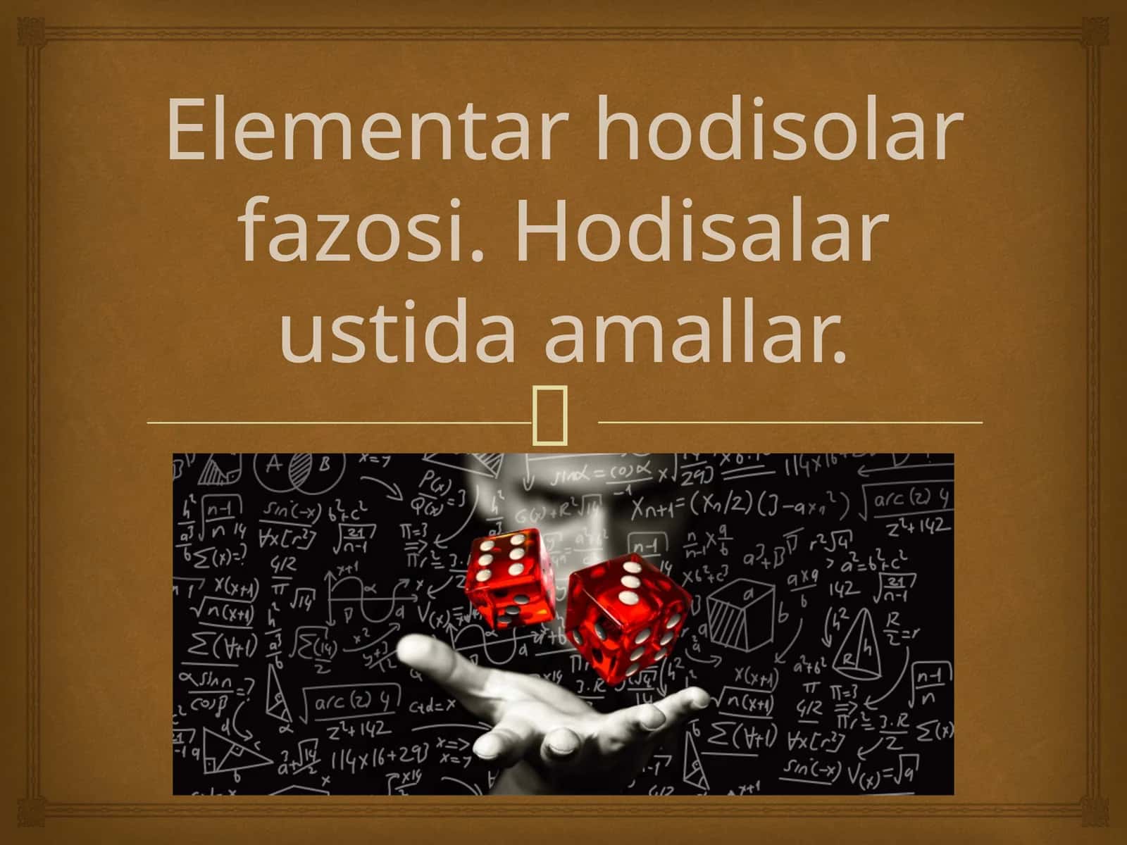Elementar hodisolar fazosi. Hodisalar ustida amallar