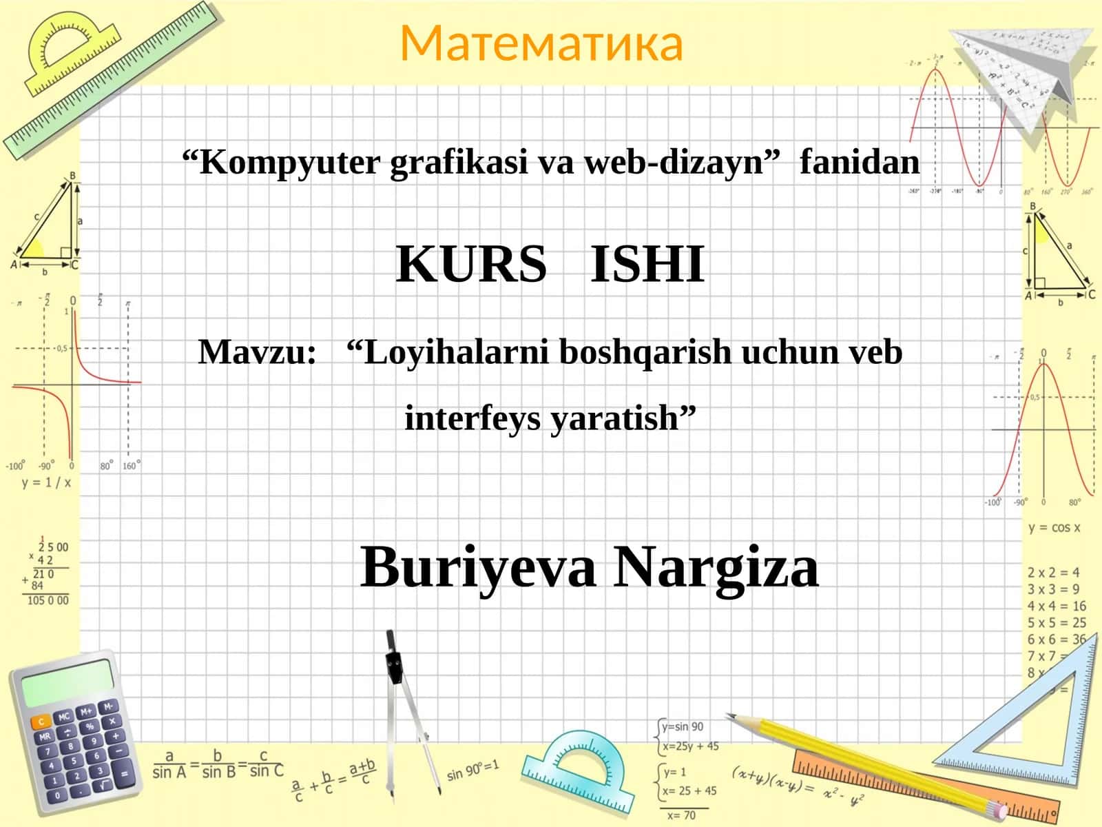 "Kompyutergrafikasi va web-dizayn" kurs ishi