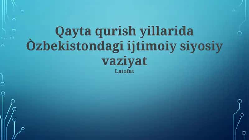 Yillar o'tish, ijtimoiy va siyosiy islohotlar, siyosiy oʻzgarishlar va iqtisodiy rivoyat 1