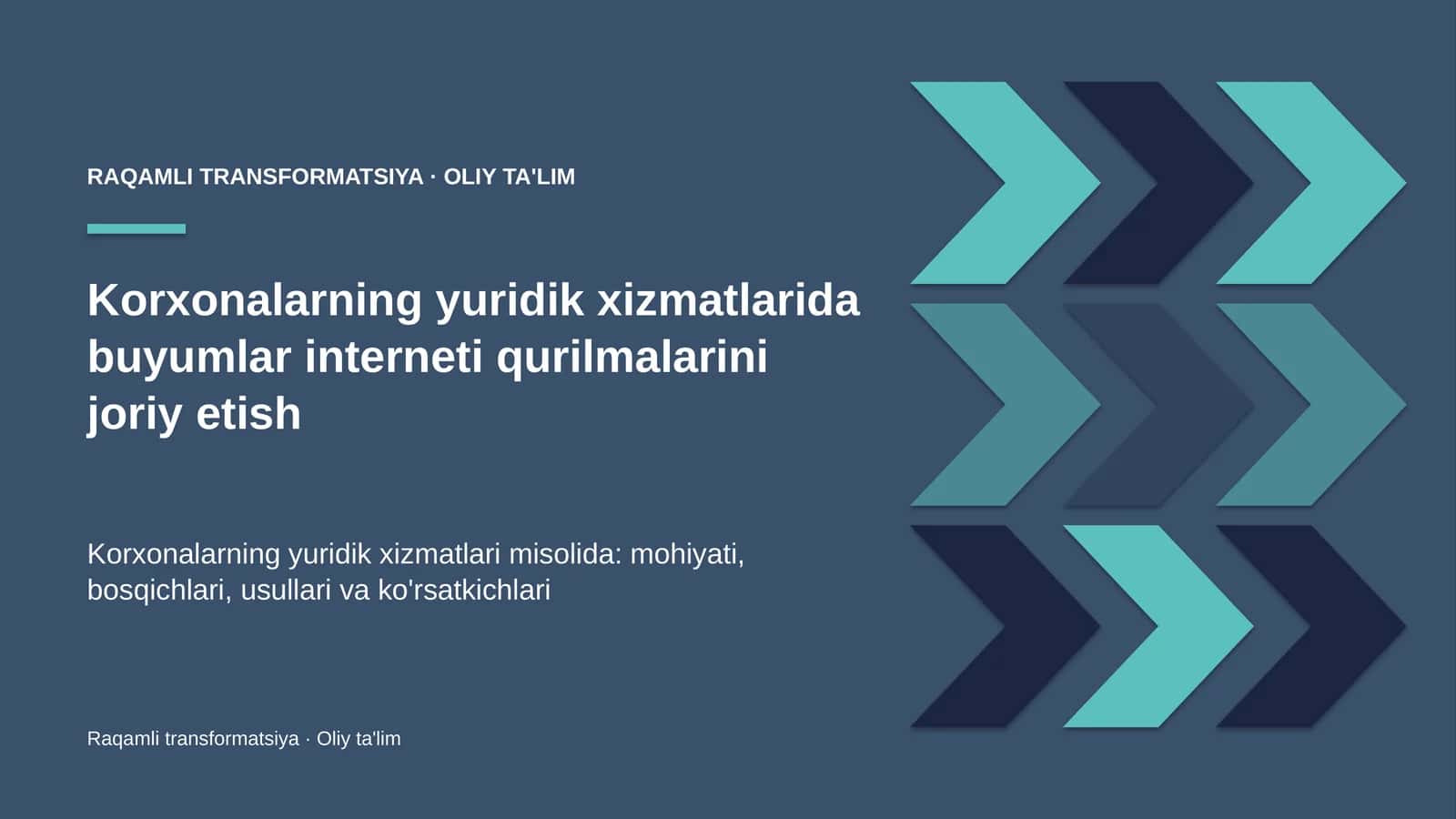 Korxonalarning yuridik xizmatlarida buyumlar interneti qurilmalarini joriy etish