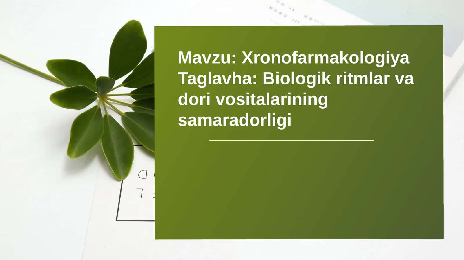 Xronofarmakologiya