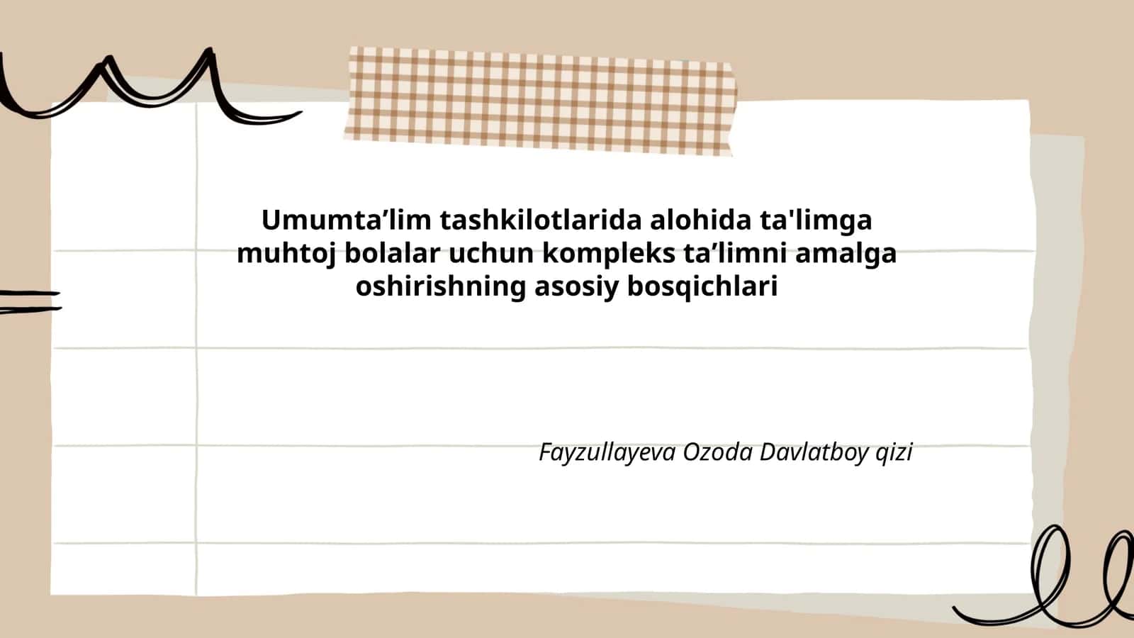 Alohida ta'limga muhtoj bolalar uchun kompleks ta'lim