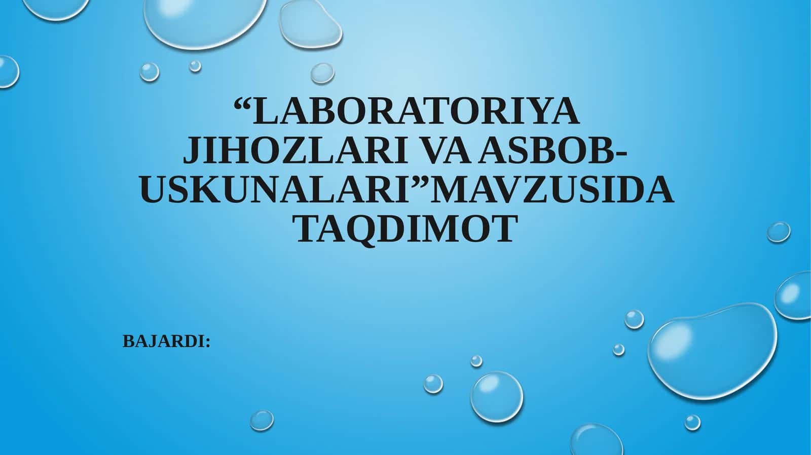 Laboratoriyajihozlarivaasbob-uskunalari