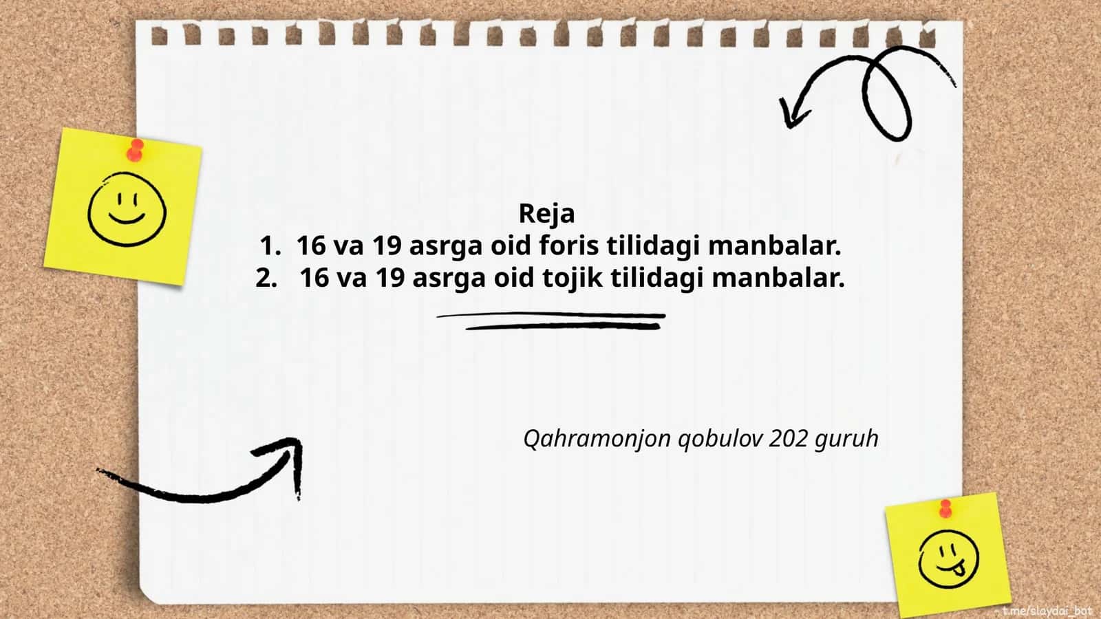 16 va 19 asrga oid foris tilidagi manbalar