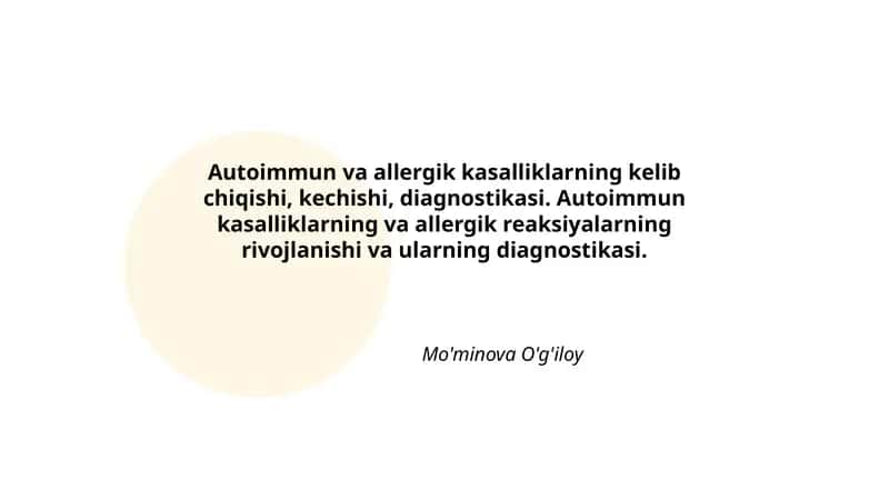 Autoimmun va allergik kasalliklar
