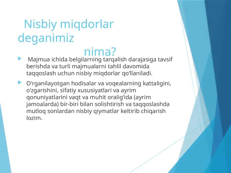 Nisbiy miqdorlar