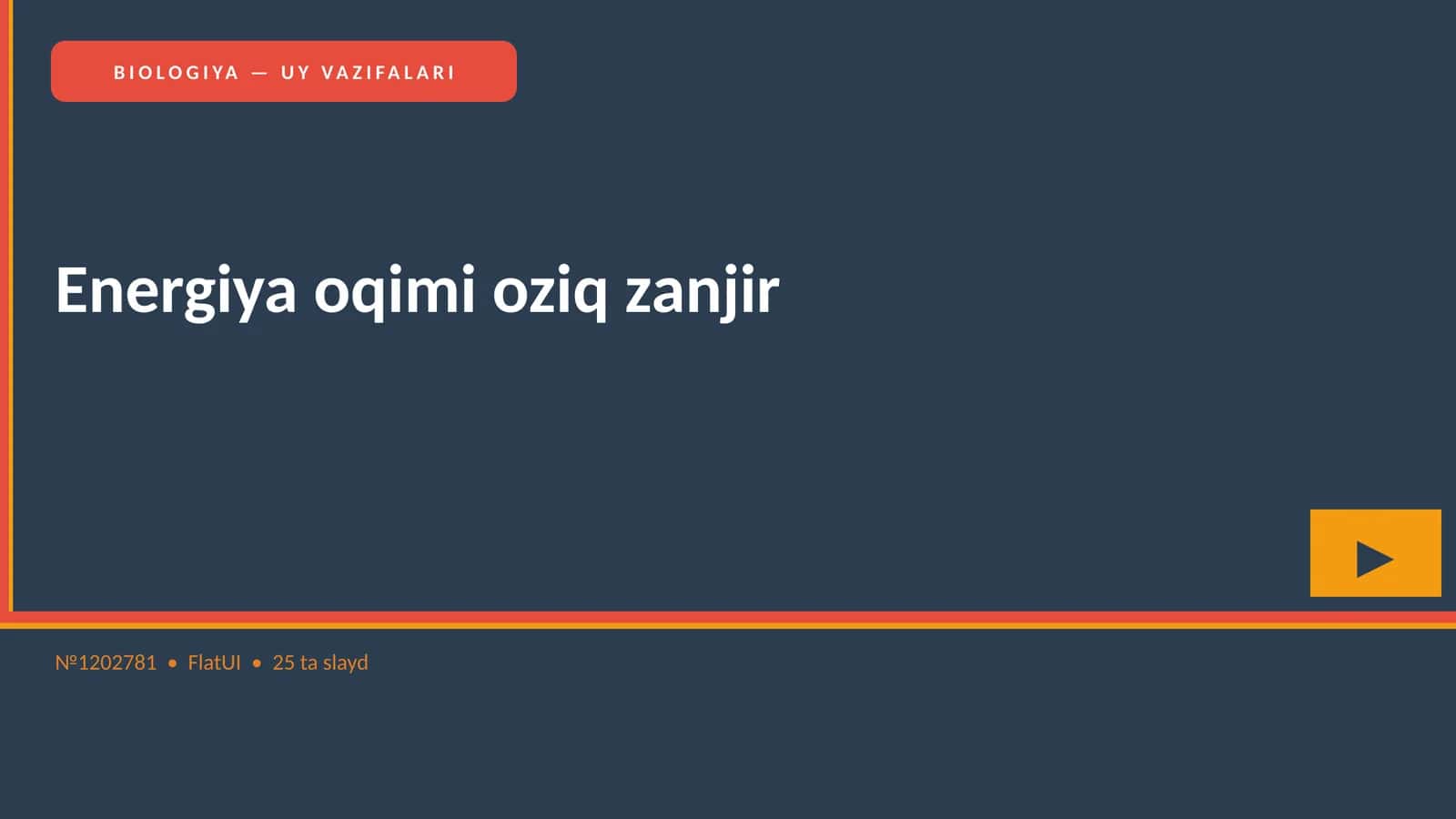 BIOLOGIYA — UY VAZIFALARI