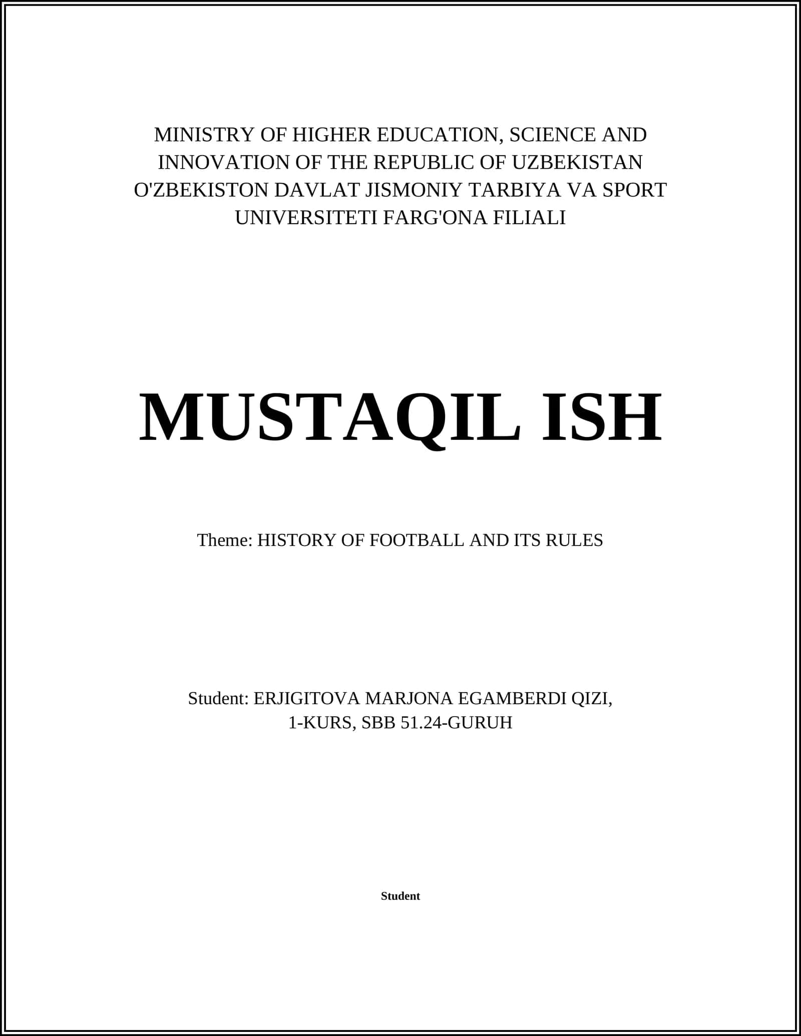 HISTORY OF FOOTBALL AND ITS RULES
