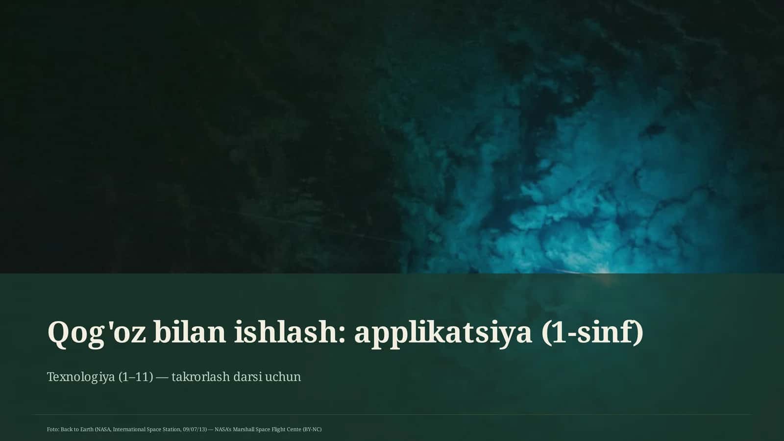 Qog'oz bilan ishlash: applikatsiya (1-sinf)