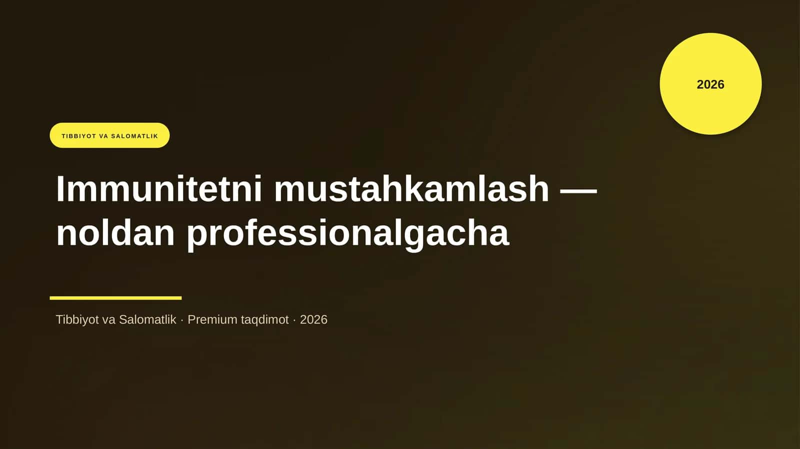Immunitetni mustahkamlash — noldan professionalgacha