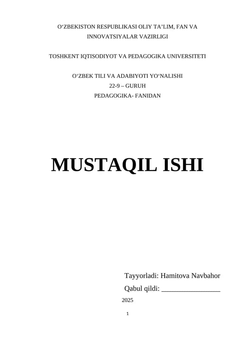 O’zbekiston Respublikasining “Ta’lim to’g’risida”gi Qonuni