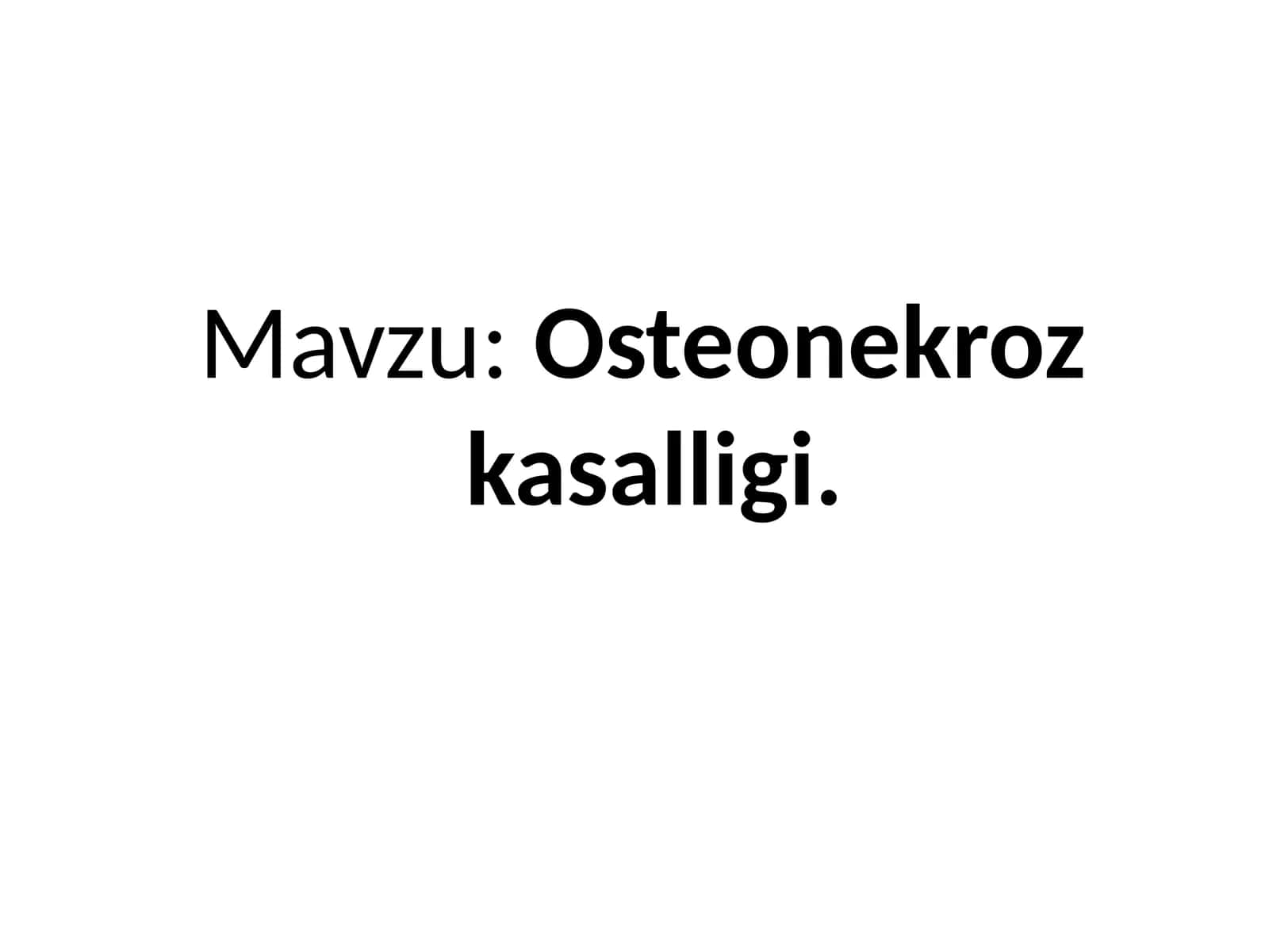 Osteonekroz kasalligi