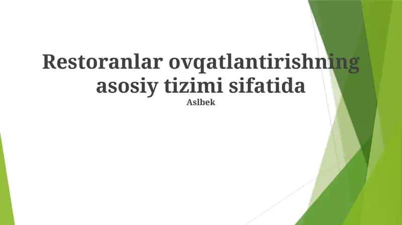 Mijozlarning oziq-ovqat sifati, ta'mi va xilma-xilligi juda muhimdir. Qulaylik va qulaylik restoran tanlashda asosiy omillar hisoblanadi 1