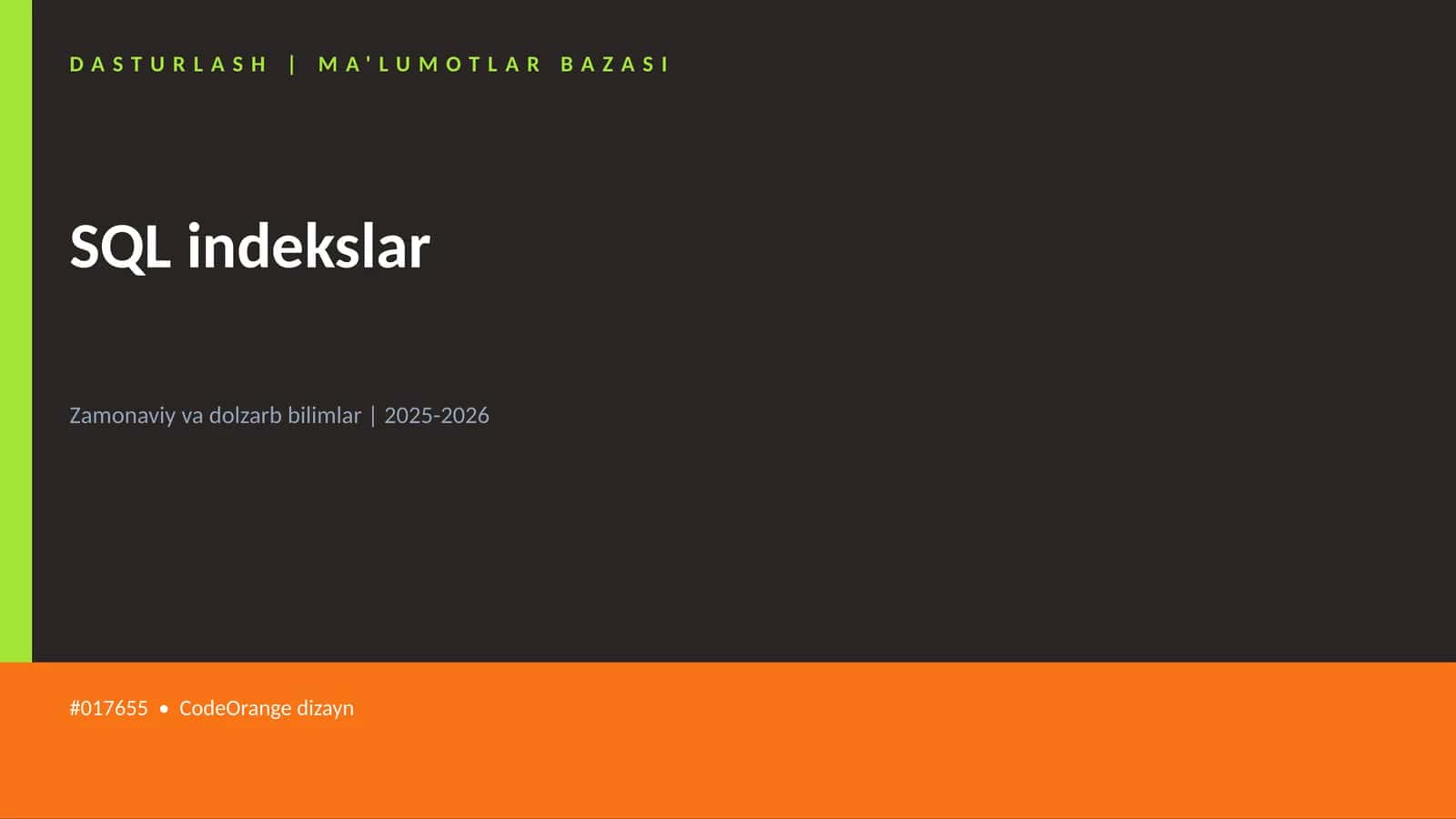 SQL indekslar