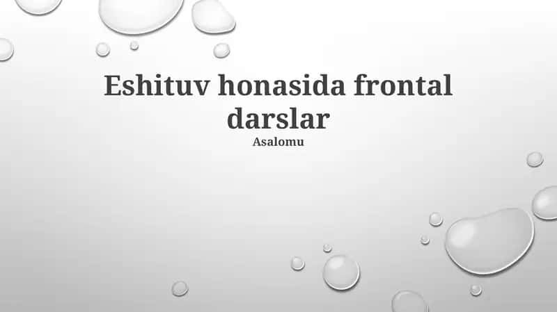 Frontal ma'ruzalar