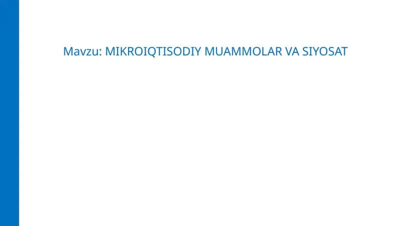 MIKROIQTISODIY MUAMMOLAR VASIYOSAT