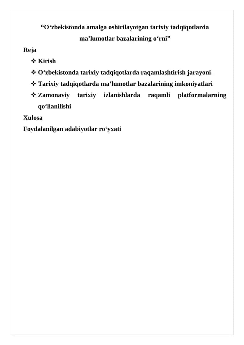 O‘zbekistonda Amalga Oshirilayotgan Tarixiy Tadqiqotlar