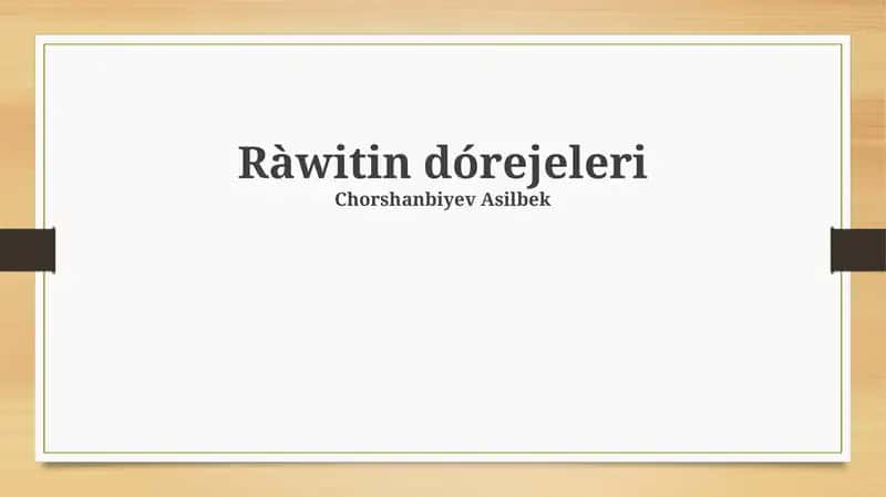 Rawitin dórejeleri