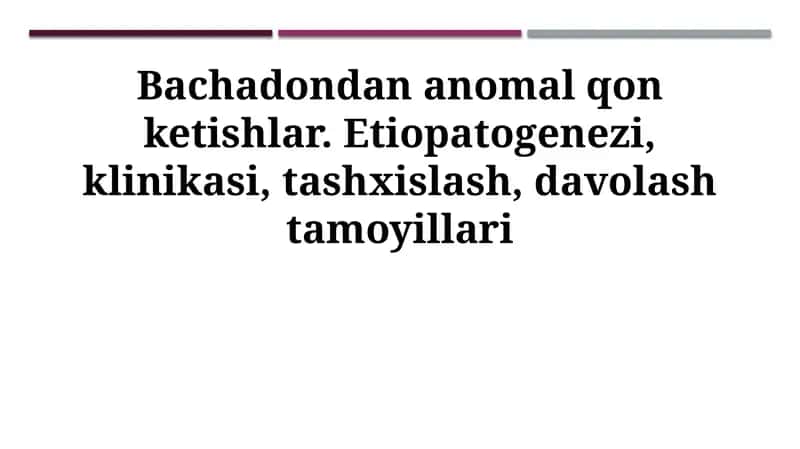 Bachadonning anormal qon ketishi: Ta'rif va epidemiologiya