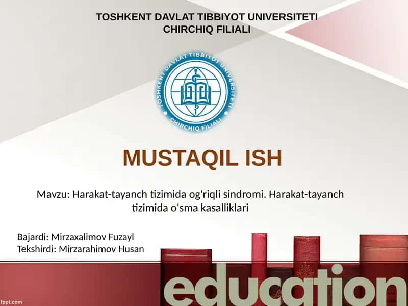 Harakat-tayanchtizimidaog'riqlisindromi.Harakat-tayanchtizimidao'smakasalliklari